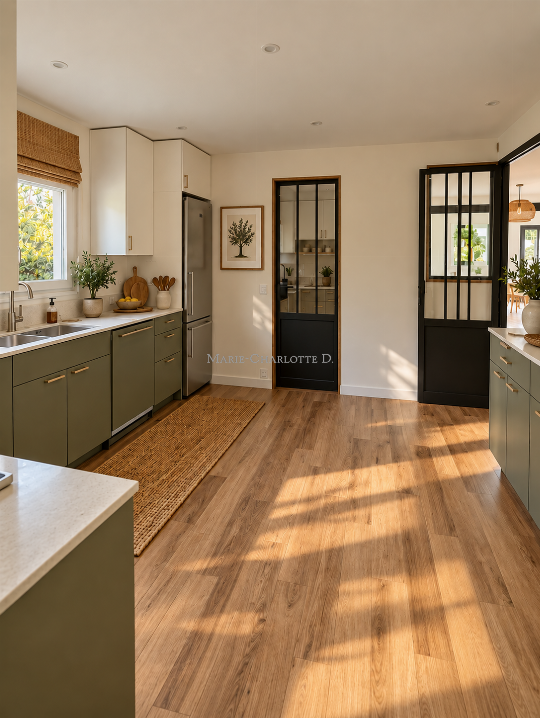 Cuisine scandinave baignée de lumière naturelle